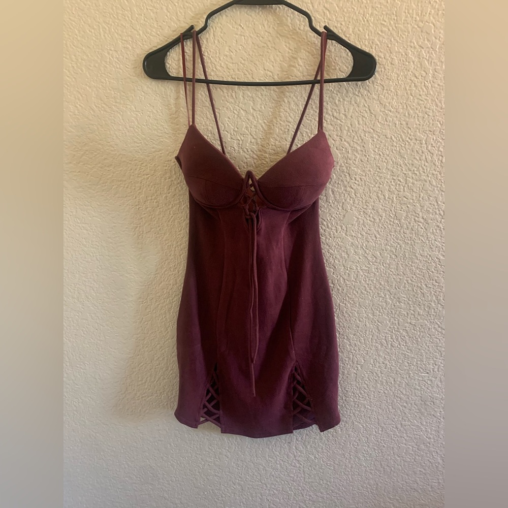 Maroon mini dress